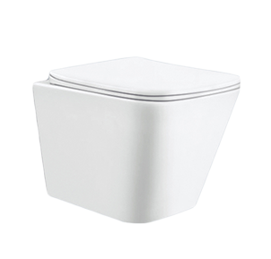 Square Ceramic Rimless Wall Mounted Toilet