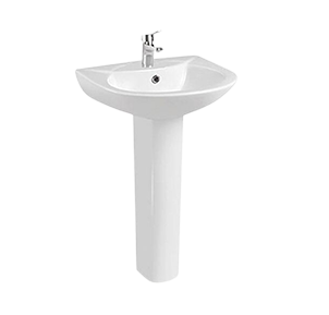 Modern Pedestal Sink in High Glossy White