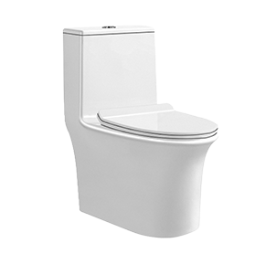 Comfort Height One-Piece Skirted Toilet Bowl,Ceramic Dual Flush Rimless