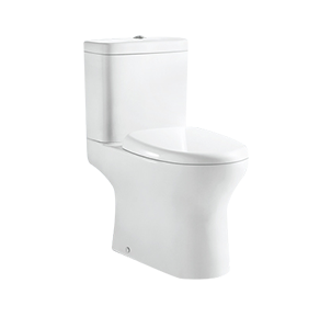 Elongated Skirted Two-piece Toilet with Comfort Height,P-trap Washdown Rimless
