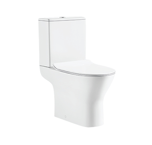 Modern Close Coupled Toilet with Slim Soft Seat,P-trap Rimless Washdown
