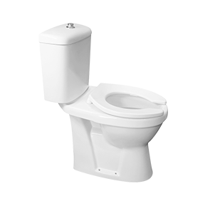 Elongated 2-Piece Toilet With Soft Seat,P-trap Rimless Washdown