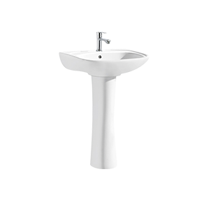 Modern Design Basin With Ceramic Pedestal In White Color